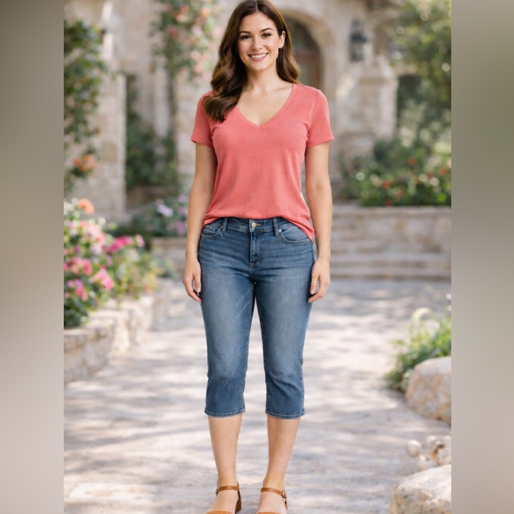 Cato Blue Ankle Cropped Capri Curvy Jeans 14